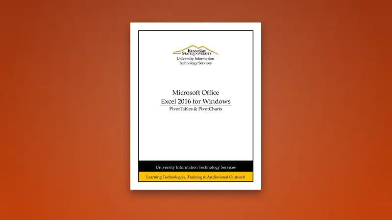 Excel 2016 PDF - PivotTables & PivotCharts — PDF cover