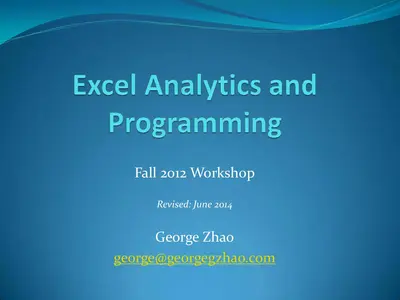Cover of the Excel Analytics and Programming PDF