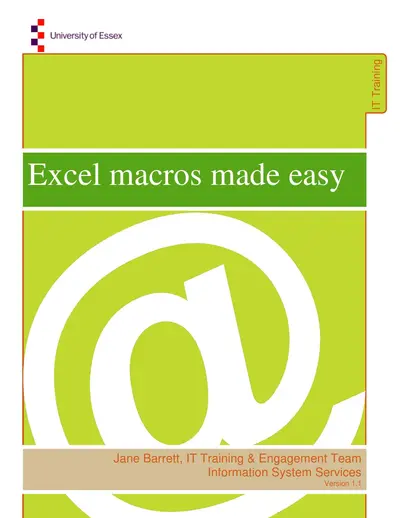 Cover of the Excel macros made easy PDF