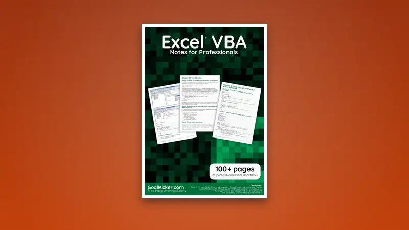 Excel VBA PDF Notes for Professionals book — PDF cover