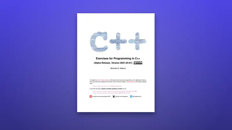PDF Exercises for Programming in C++ — PDF cover