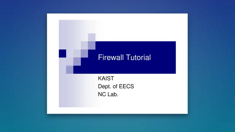 Firewall Tutorial PDF: Master Network Security Essentials — PDF cover