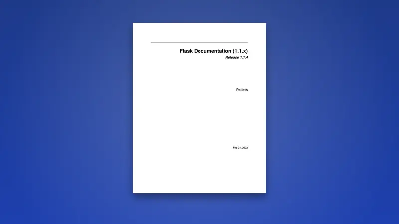 Flask Documentation PDF — Templates & Web Development — PDF cover
