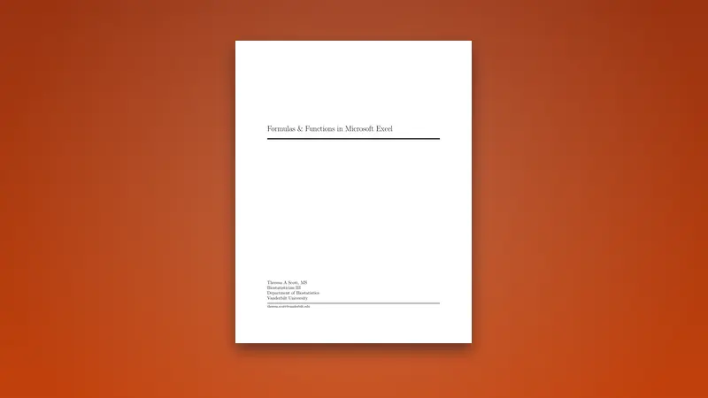 Formulas & Functions in Microsoft Excel — Free PDF — PDF cover