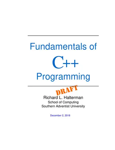 Cover of the Fundamentals of C++ Programming PDF