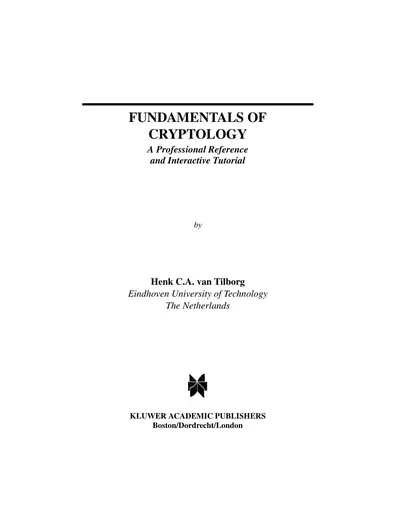 Cover of the Fundamentals of Cryptology PDF