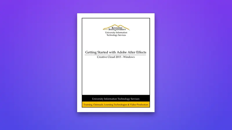 Getting Started with Adobe After Effects CC — Free PDF — PDF cover