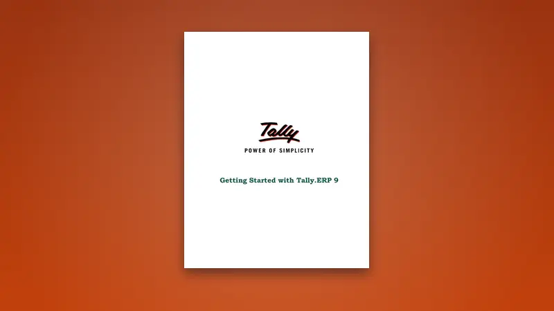 Getting Started With Tally.ERP 9 — Free PDF — PDF cover
