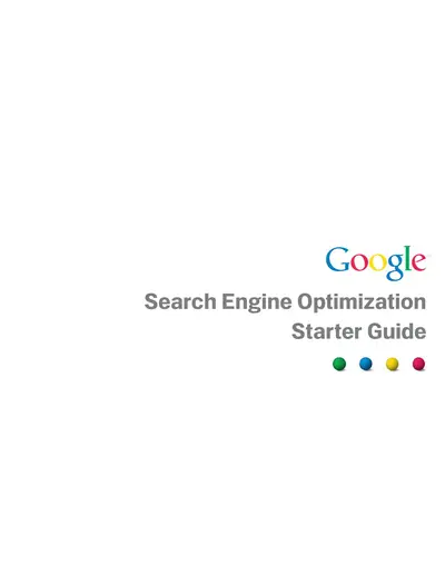 Google's Search Engine Optimization SEO - Guide — free PDF cover