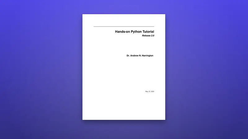 Hands-on Python PDF Tutorial for Web Development — PDF cover