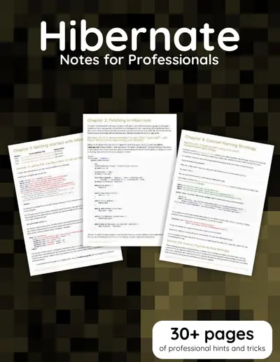 Cover of the Hibernate Notes for Professionals book PDF