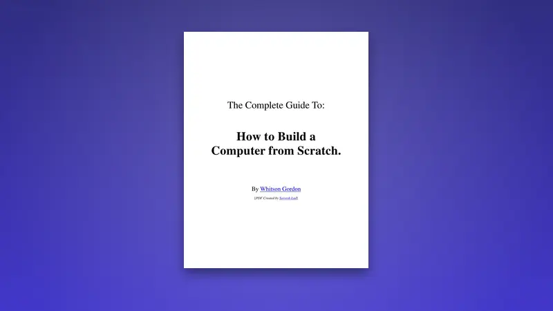 How to Build a Computer from Scratch — Free PDF — PDF cover