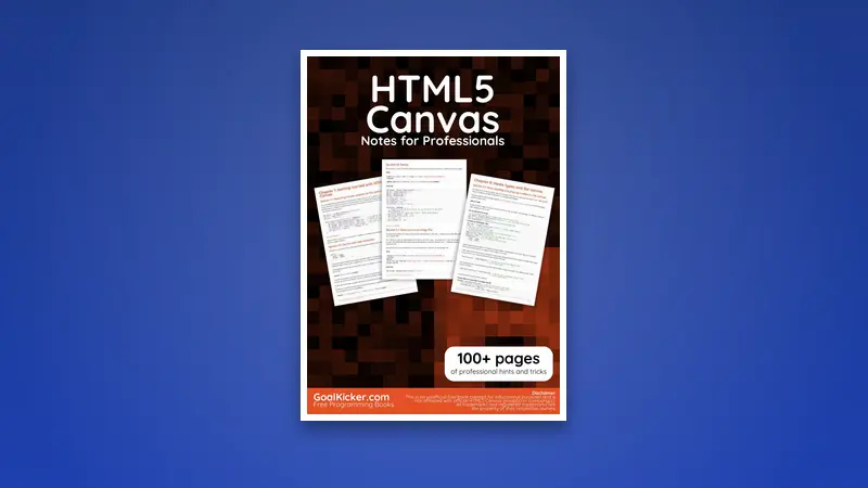 HTML5 Canvas PDF Notes for Professionals book — PDF cover