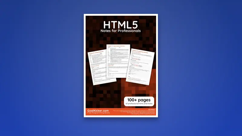 HTML5 PDF Notes for Professionals book — PDF cover
