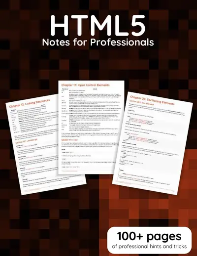 Cover of the HTML5 Notes for Professionals book PDF