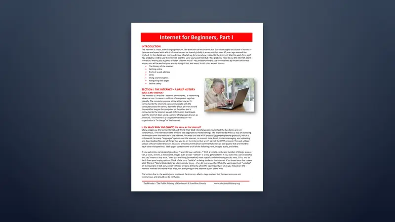Internet for Beginners PDF - Part I — PDF cover