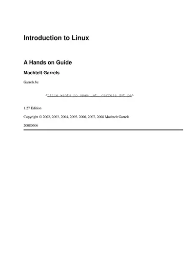 Cover of the Introduction to Linux PDF