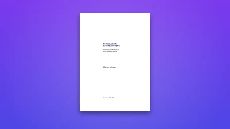 An PDF Introduction to 3D Computer Graphics — PDF cover