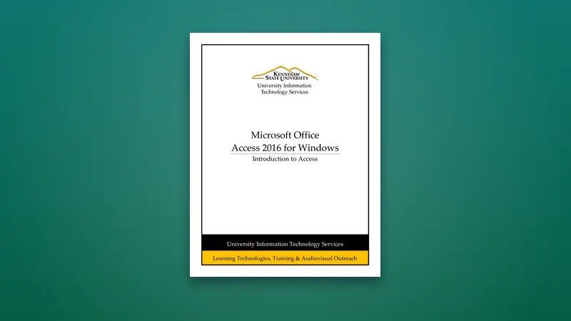 Introduction to Access 2016 PDF: Beginner's Course — PDF cover