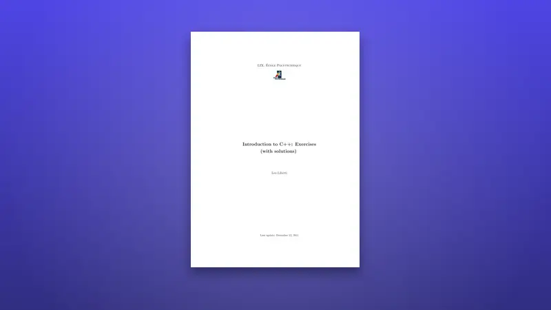 Introduction to C++ PDF: Exercises (with solutions) — PDF cover