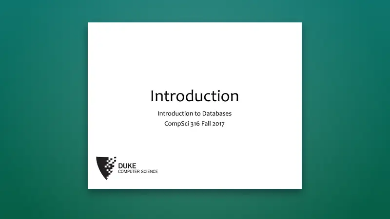 Introduction to Databases PDF — Course Overview — PDF cover