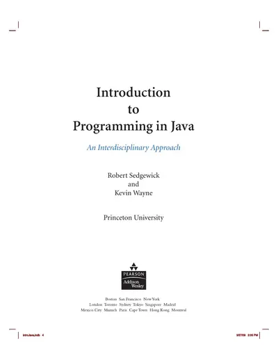 Cover of the Introduction to Programming in Java PDF