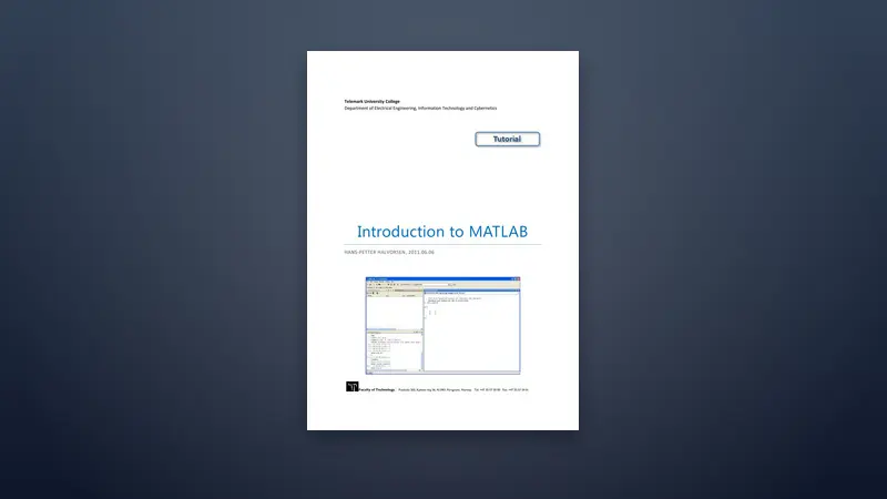 Introduction to MATLAB PDF: Unlock Your Programming Potential — PDF cover
