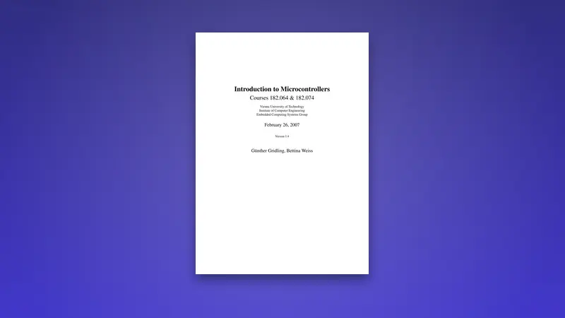 PDF Introduction to Microcontrollers — PDF cover