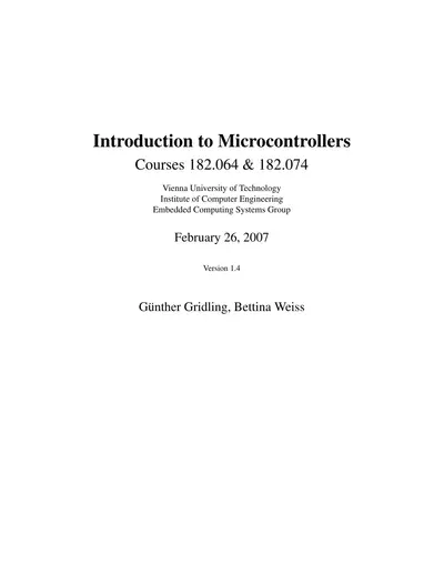 Introduction to Microcontrollers — free PDF cover
