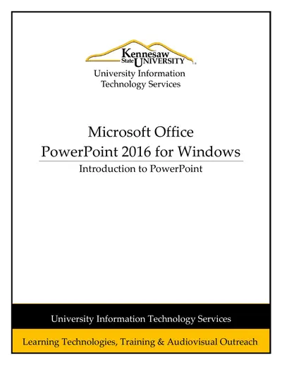 Introduction to PowerPoint 2016 — free PDF cover