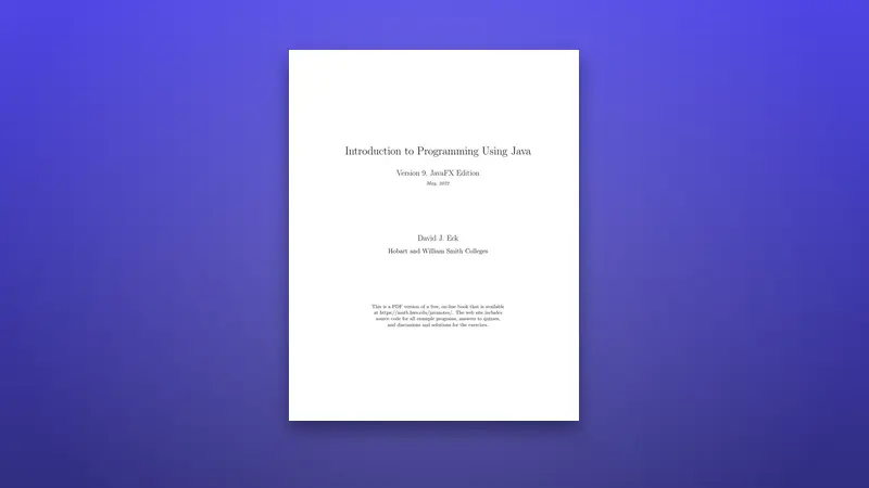 Introduction to Programming Using Java — PDF cover