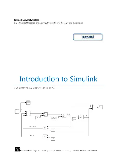 Introduction to Simulink — free PDF cover