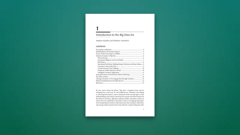 PDF Introduction to the Big Data Era — PDF cover
