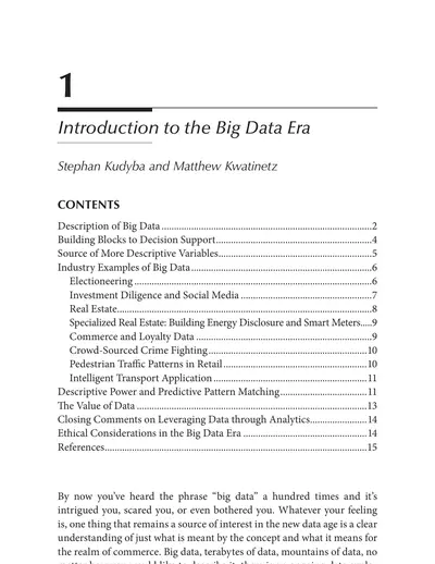 Introduction to the Big Data Era — free PDF cover