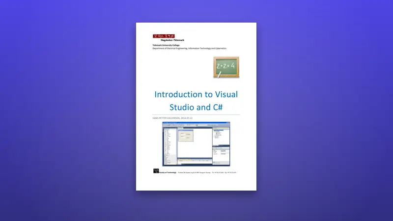 Introduction to Visual Studio and C# PDF: A Beginner's Guide — PDF cover