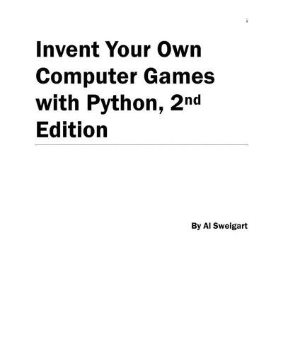 Cover of the Your Own Computer Games with Python PDF