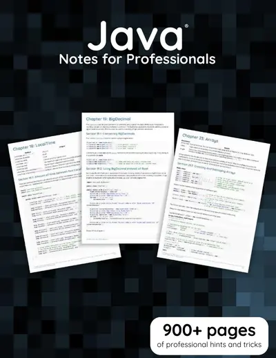 Cover of the Java Notes for Professionals book PDF