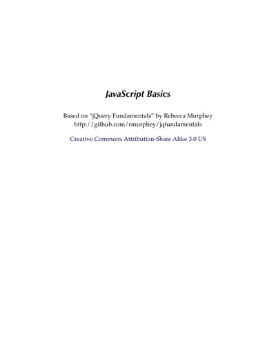 Cover of the JavaScript Basics PDF