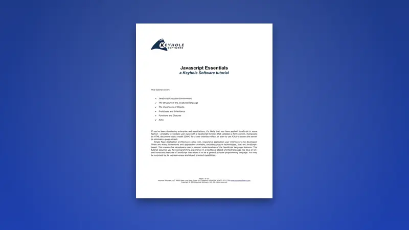 Javascript Essentials for SPA Developers — PDF cover