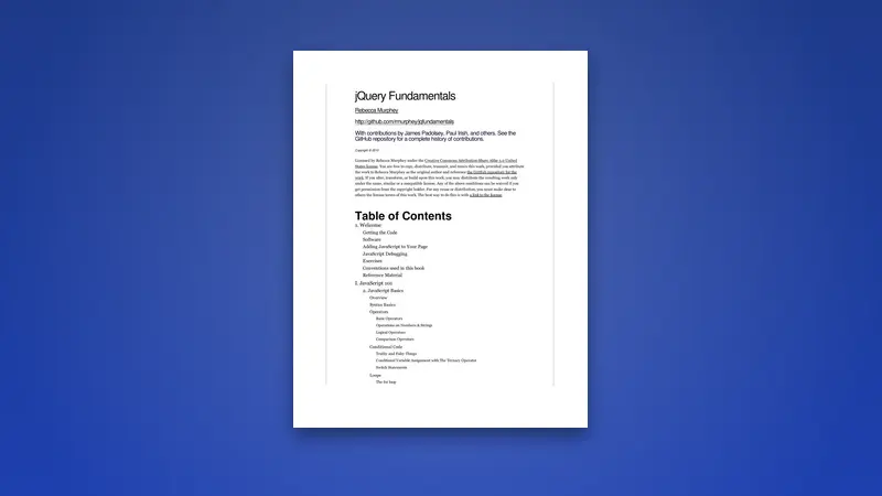 Mastering jQuery Fundamentals PDF: A Complete Guide — PDF cover