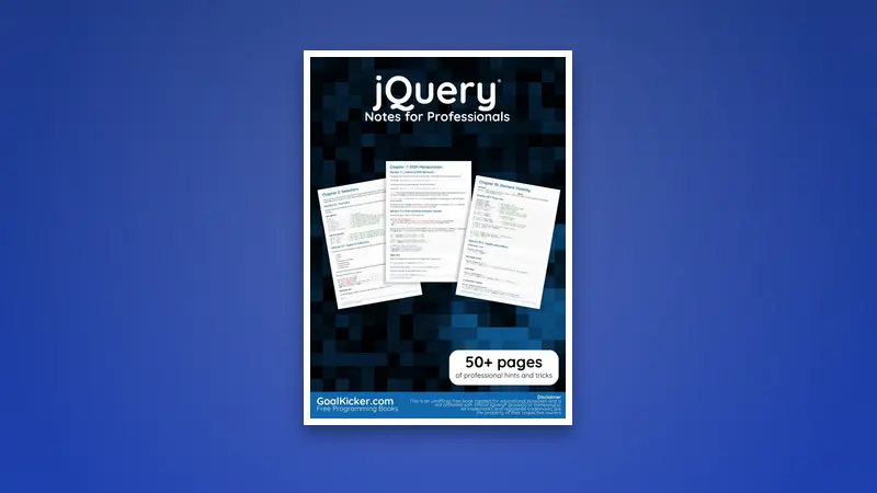 jQuery PDF Notes for Professionals book — PDF cover