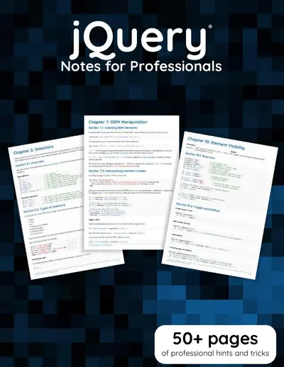 Cover of the jQuery Notes for Professionals book PDF