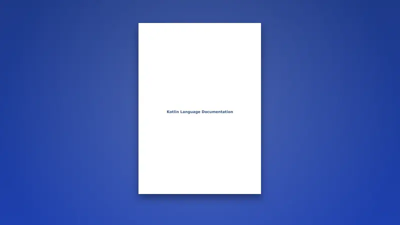 Kotlin Language Documentation PDF — Complete Guide — PDF cover