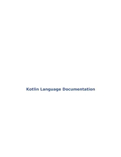 Kotlin Language Documentation — free PDF cover