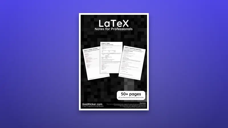 LaTeX Notes for Professionals book — PDF cover