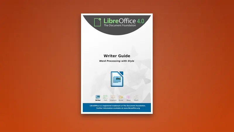 LibreOffice 4.0 Writer PDF Guide Overview — PDF cover