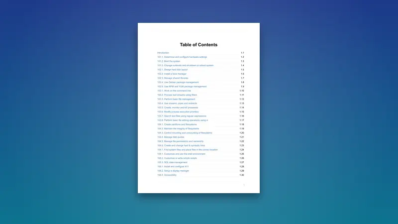 LPIC1 exam PDF guide in plain English — PDF cover