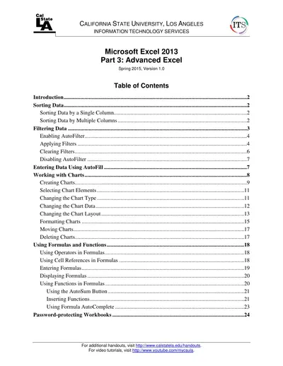Cover of the Microsoft Excel 2013 Part 3: Advanced PDF