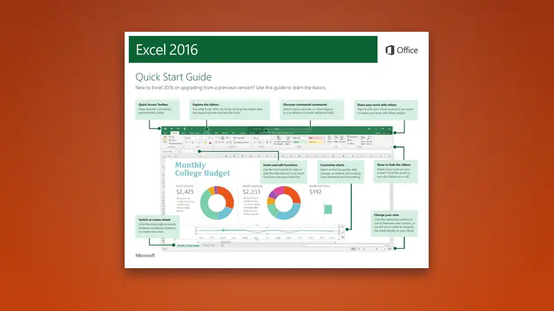 Microsoft Excel 2016 Quick Start Guide — PDF cover