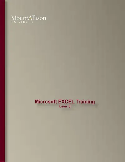 Cover of the Microsoft EXCEL Training Level 3 PDF